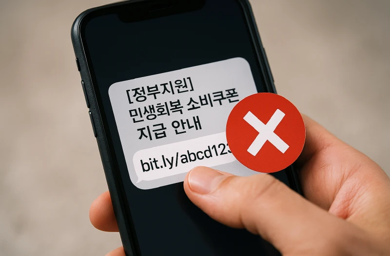 소비쿠폰 문자에 URL 있으면 100% 스미싱…정부, 주의보 발령